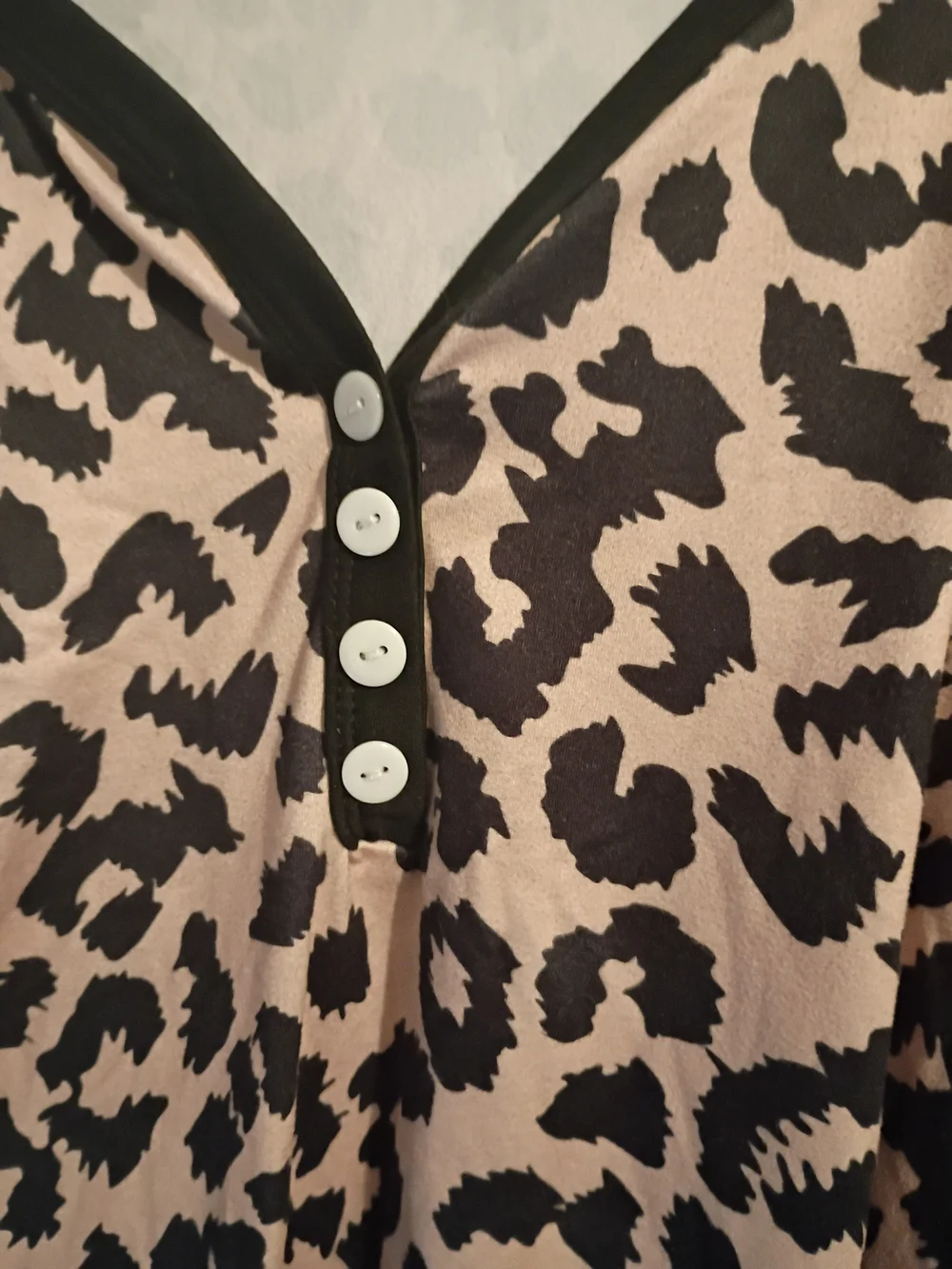 SHIRLEY & STONE Leopard Print Women’s Pajama Set - Black Trim